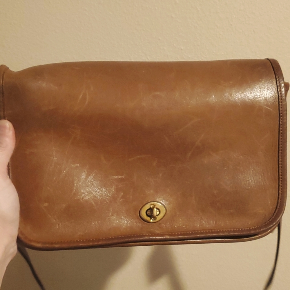 Coach vintage taupe putty convertible clutch purse